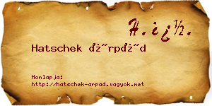 Hatschek Árpád névjegykártya